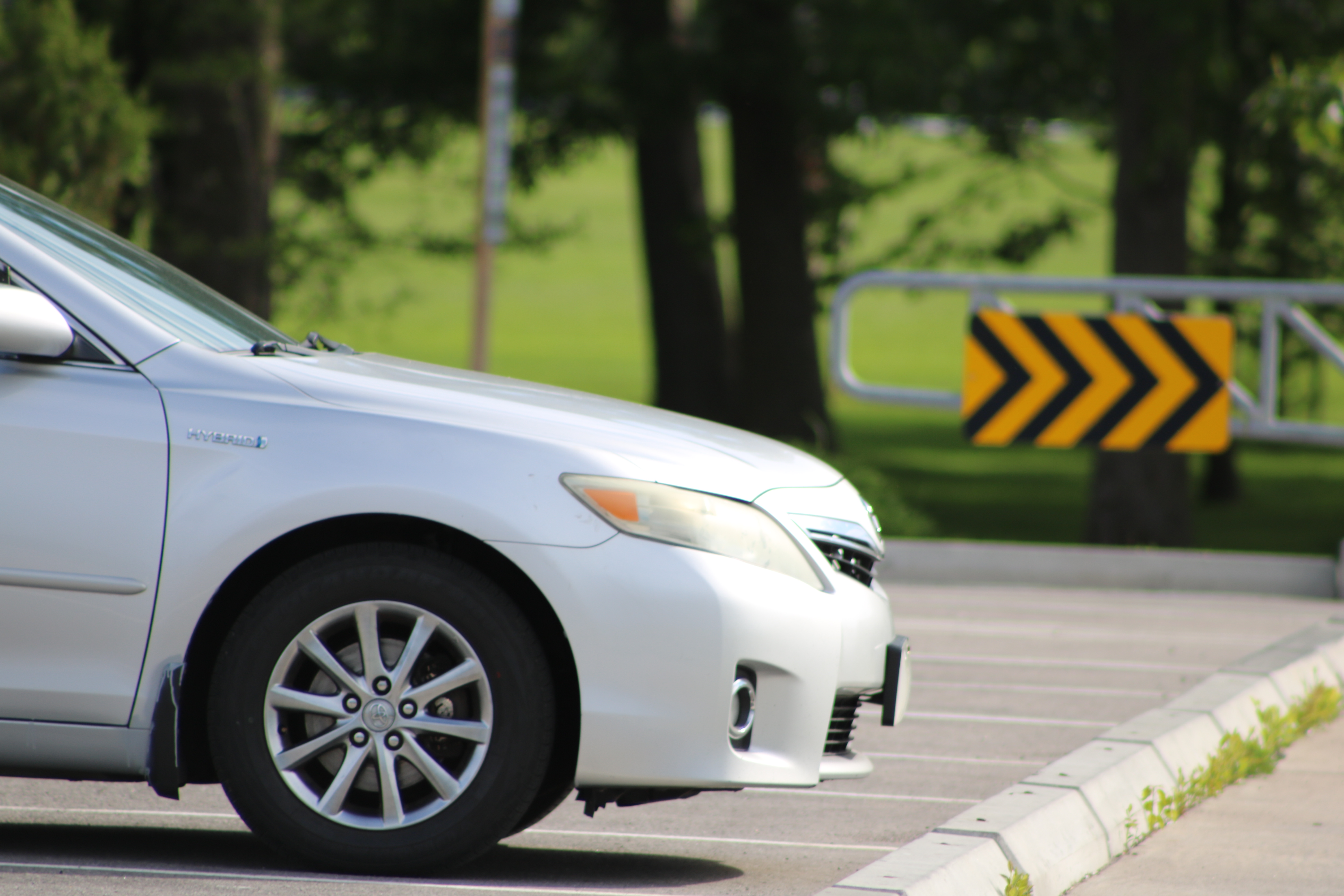 Hybrid Car in Parking Lot